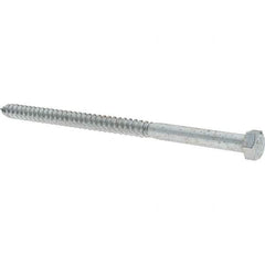 Value Collection - 3/8 Screw, 7" Length Under Head, Steel, Hex Head Lag Screw - Zinc-Plated, Grade 2 - Americas Industrial Supply