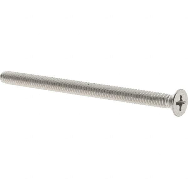 Value Collection - #10-24 UNC, 3" OAL Phillips Drive Machine Screw - Flat Head, Grade 18-8 Stainless Steel, Uncoated, Without Washer - Americas Industrial Supply
