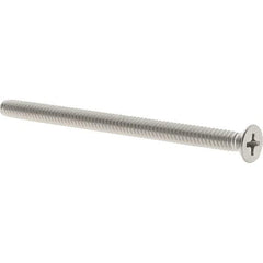 Value Collection - #10-24 UNC, 3" OAL Phillips Drive Machine Screw - Flat Head, Grade 18-8 Stainless Steel, Uncoated, Without Washer - Americas Industrial Supply