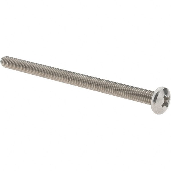 Value Collection - #10-32 UNF, 3" Length Under Head Phillips Drive Machine Screw - Pan Head, Grade 18-8 Stainless Steel, Uncoated, Without Washer - Americas Industrial Supply