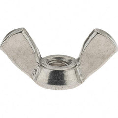 Value Collection - #8-32 UNC, Stainless Steel Standard Wing Nut - Grade 18-8, 0.72" Wing Span, 0.47" Wing Span - Americas Industrial Supply