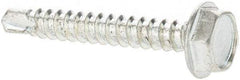 Value Collection - #6, Hex Washer Head, Hex Drive, 1" Length Under Head, #2 Point, Self Drilling Screw - Grade 1016-1024 Steel, Zinc-Plated Finish - Americas Industrial Supply