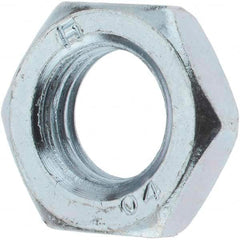 Value Collection - M12x1.50 Metric Fine Steel Right Hand Hex Jam Nut - 19mm Across Flats, 6mm High, Zinc-Plated Finish - Americas Industrial Supply