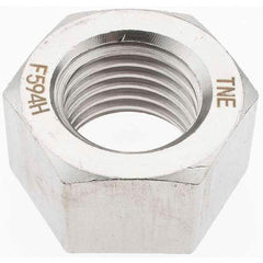 Value Collection - 1-1/4 - 7 UNC Stainless Steel Right Hand Hex Nut - 1-7/8" Across Flats, 1-1/16" High, Uncoated - Americas Industrial Supply