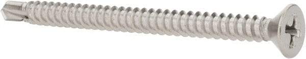 Value Collection - #10, Flat Head, Phillips Drive, 2-1/2" OAL, #3 Point, Self Drilling Screw - Grade 410 Stainless Steel - Americas Industrial Supply