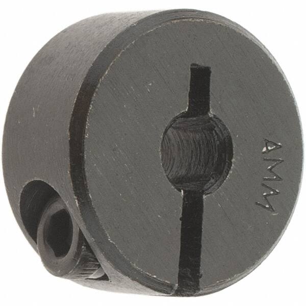 Value Collection - 4mm Bore, Steel, One Piece Clamp Collar - 11/16" Outside Diam - Americas Industrial Supply