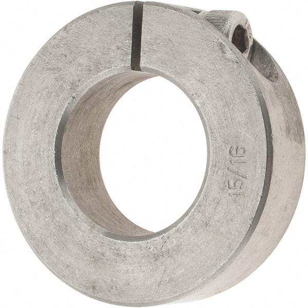 Value Collection - 15/16" Bore, Stainless Steel, One Piece One Piece Split Shaft Collar - 1-3/4" Outside Diam, 1/2" Wide - Americas Industrial Supply