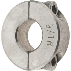 Value Collection - 9/16" Bore, Stainless Steel, Two Piece Shaft Collar - 1-5/16" Outside Diam, 7/16" Wide - Americas Industrial Supply