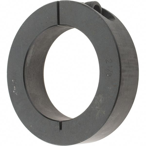 Value Collection - 2-1/8" Bore, Steel, One Piece One Piece Split Shaft Collar - 3-1/4" Outside Diam, 3/4" Wide - Americas Industrial Supply