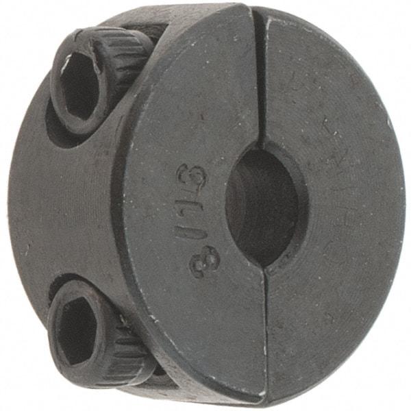 Value Collection - 3/16" Bore, Steel, Two Piece Shaft Collar - 11/16" Outside Diam, 5/16" Wide - Americas Industrial Supply