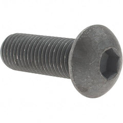 Value Collection - M16x2.00 Metric Coarse Hex Socket Drive, Button Screw - Grade 12.9 Alloy Steel, Black Oxide Finish, Fully Threaded, 45mm Length Under Head - Americas Industrial Supply