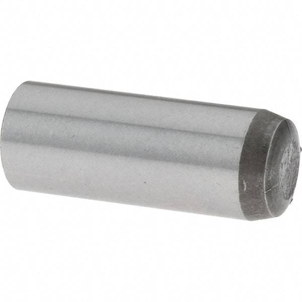 Value Collection - 6mm Diam x 16mm Pin Length Grade 8 Alloy Steel Precision Dowel Pin - Bright Finish, 1 Rounded End - Americas Industrial Supply