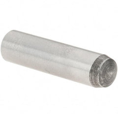 Value Collection - 6mm Diam x 24mm Pin Length Grade 8 Alloy Steel Precision Dowel Pin - Bright Finish, 1 Rounded End - Americas Industrial Supply