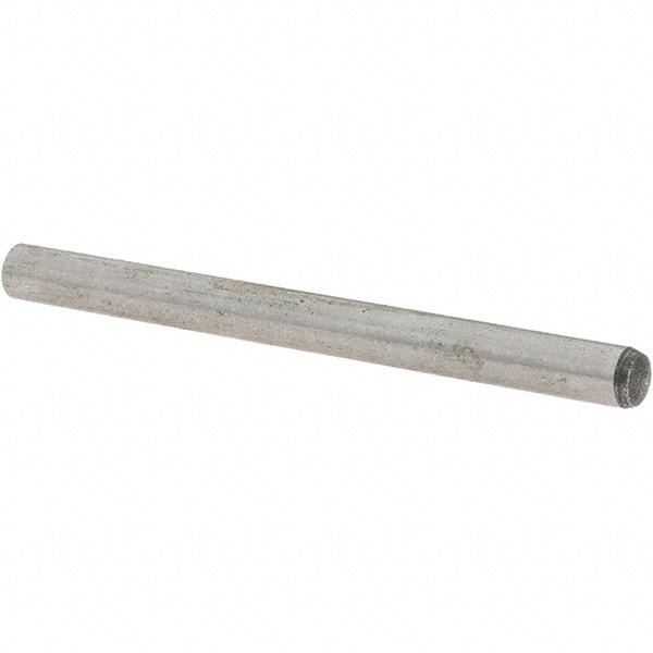 Value Collection - 4mm Diam x 50mm Pin Length Grade 8 Steel Precision Dowel Pin - Bright Finish, 1 Rounded End - Americas Industrial Supply