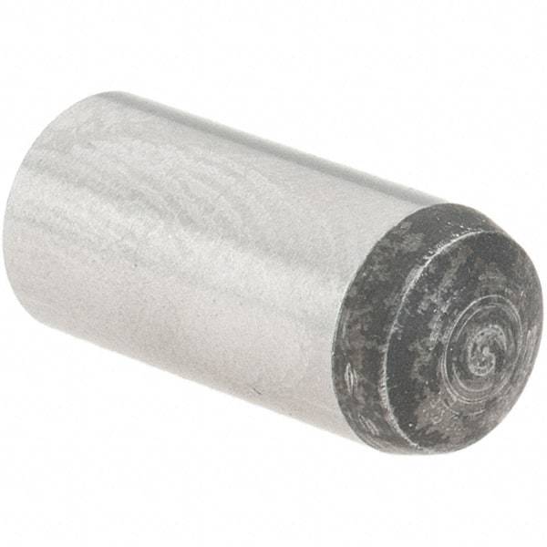 Value Collection - 6mm Diam x 14mm Pin Length Grade 8 Alloy Steel Precision Dowel Pin - Bright Finish, 1 Rounded End - Americas Industrial Supply