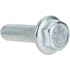 Value Collection - M10x1.50 Metric Coarse, 35mm Length Under Head, Hex Drive Flange Bolt - 26mm Thread Length, Grade 8.8 Steel, Smooth Flange, Zinc-Plated Finish - Americas Industrial Supply