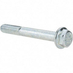 Value Collection - M10x1.50 Metric Coarse, 80mm Length Under Head, Hex Drive Flange Bolt - 26mm Thread Length, Grade 8.8 Steel, Smooth Flange, Zinc-Plated Finish - Americas Industrial Supply