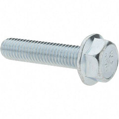 Value Collection - M8x1.25 Metric Coarse, 35mm Length Under Head, Hex Drive Flange Bolt - 22mm Thread Length, Grade 8.8 Steel, Smooth Flange, Zinc-Plated Finish - Americas Industrial Supply