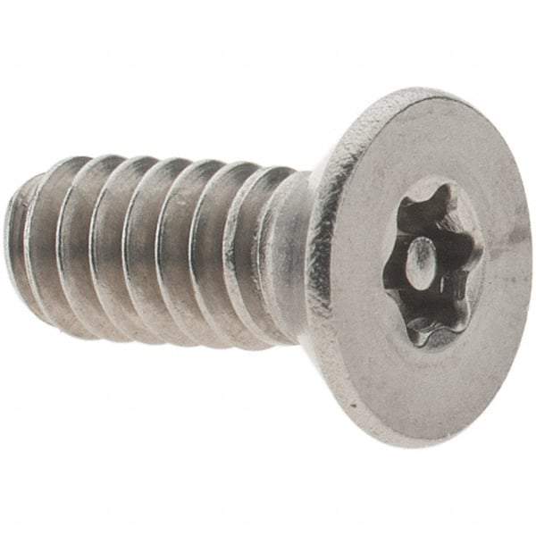 Value Collection - #10-24 UNC Pin In Torx Drive, Flat Screw - Grade 18-8 Stainless Steel, Uncoated, 1/2" OAL - Americas Industrial Supply