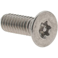 Value Collection - #8-32 UNC Pin In Torx Drive, Flat Screw - Grade 18-8 Stainless Steel, Uncoated, 1/2" OAL - Americas Industrial Supply