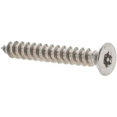 Value Collection - #18 Flat Head Pin In Torx Sheet Metal Screw - Stainless Steel, 1" OAL, Grade 18-8, T10 Drive - Americas Industrial Supply