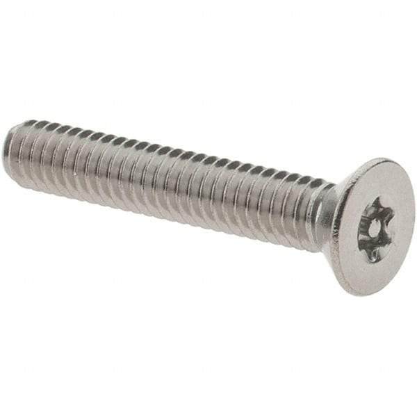 Value Collection - #8-32 UNC Pin In Torx Drive, Flat Screw - Grade 18-8 Stainless Steel, Uncoated, 1" OAL - Americas Industrial Supply