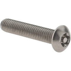 Value Collection - #10-32 UNF Pin In Torx Drive, Button Screw - Grade 18-8 Stainless Steel, Uncoated, 1" Length Under Head - Americas Industrial Supply