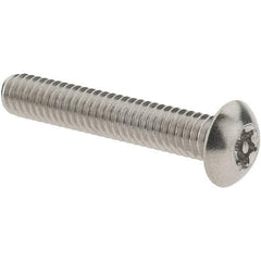 Value Collection - #8-32 UNC Pin In Torx Drive, Button Screw - Grade 18-8 Stainless Steel, Uncoated, 1" Length Under Head - Americas Industrial Supply