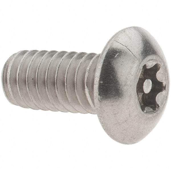 Value Collection - #8-32 UNC Pin In Torx Drive, Button Screw - Grade 18-8 Stainless Steel, Uncoated, 3/8" Length Under Head - Americas Industrial Supply