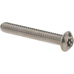 Value Collection - #6-32 UNC Pin In Torx Drive, Button Screw - Grade 18-8 Stainless Steel, Uncoated, 1" Length Under Head - Americas Industrial Supply
