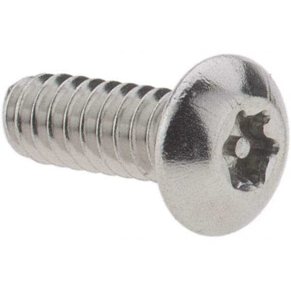 Value Collection - #6-32 UNC Pin In Torx Drive, Button Screw - Grade 18-8 Stainless Steel, Uncoated, 3/8" Length Under Head - Americas Industrial Supply