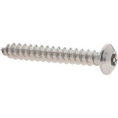Value Collection - #6 Button Head Pin In Torx Sheet Metal Screw - Stainless Steel, 1" Length Under Head, Grade 18-8, T10 Drive - Americas Industrial Supply