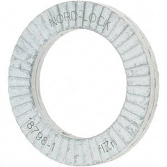 Value Collection - 0.7677" OD, Zinc Flake, Wedge Lock Washer - Grade 2, 0.5039 to 0.5197" ID - Americas Industrial Supply