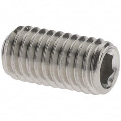 Value Collection - M8x1.25 Metric Coarse, 16mm OAL, Cup Point Set Screw - Grade 316 & Austenitic A4 Stainless Steel, 4mm Key - Americas Industrial Supply