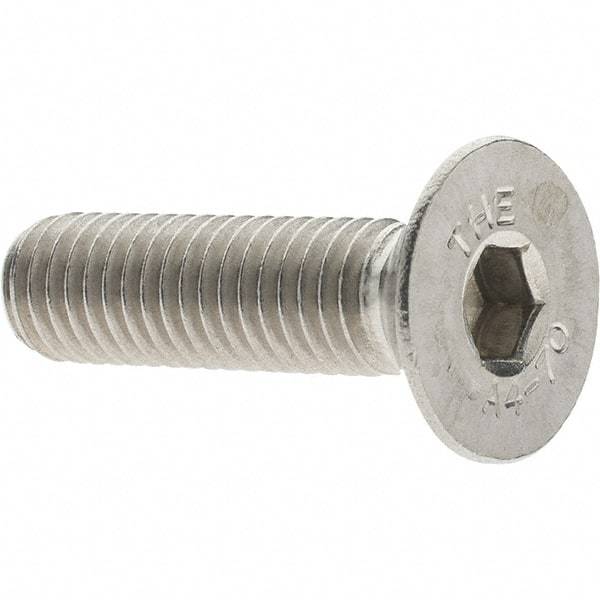 Value Collection - M8x1.25 Metric Coarse Hex Socket Drive, 90° Flat Screw - Grade 316 & Austenitic A4 Stainless Steel, Partially Threaded, 30mm OAL - Americas Industrial Supply