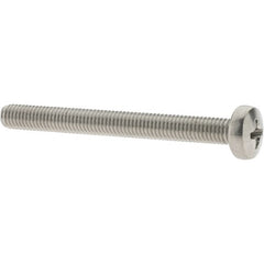 Value Collection - M5x0.80 Metric Coarse, 50mm Length Under Head Phillips Drive Machine Screw - Pan Head, Grade 18-8 & A2 Stainless Steel, Uncoated, Without Washer - Americas Industrial Supply