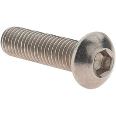 Value Collection - M8x1.25 Metric Coarse Hex Socket Drive, Button Screw - Grade 18-8 Stainless Steel, Partially Threaded, 30mm Length Under Head - Americas Industrial Supply