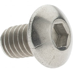 Value Collection - M4x0.70 Metric Coarse Hex Socket Drive, Button Screw - Grade 18-8 & Austenitic A2 Stainless Steel, Uncoated, Fully Threaded, 6mm Length Under Head - Americas Industrial Supply