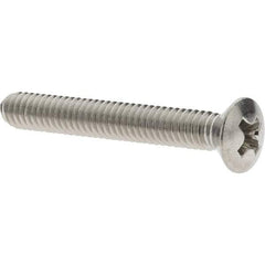 Value Collection - #8-32 UNC, 1-1/4" Length Under Head Phillips Drive Machine Screw - Oval Head, Grade 316 Stainless Steel, Uncoated, Without Washer - Americas Industrial Supply