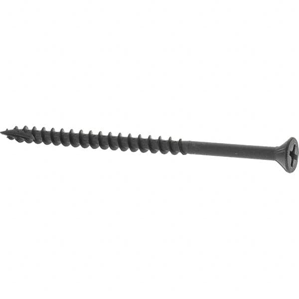 Buildex - #8, 3" OAL, Phillips Drive Flat Head, Steel Drywall Screws - Black Oxide Finish, Grade 2 - Americas Industrial Supply