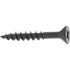 Buildex - #8, 1-1/4" OAL, Phillips Drive Flat Head, Steel Drywall Screws - Black Oxide Finish, Grade 2 - Americas Industrial Supply