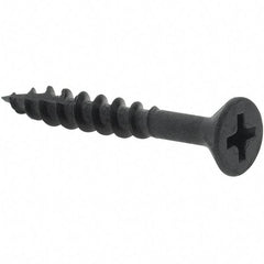 Buildex - #8, 1-1/4" OAL, Phillips Drive Flat Head, Steel Drywall Screws - Black Oxide Finish, Grade 2 - Americas Industrial Supply