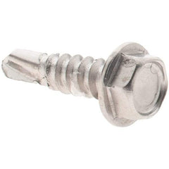 Value Collection - #8, Hex Washer Head, Hex Drive, 5/8" Length Under Head, #2 Point, Self Drilling Screw - Grade 410 Stainless Steel - Americas Industrial Supply
