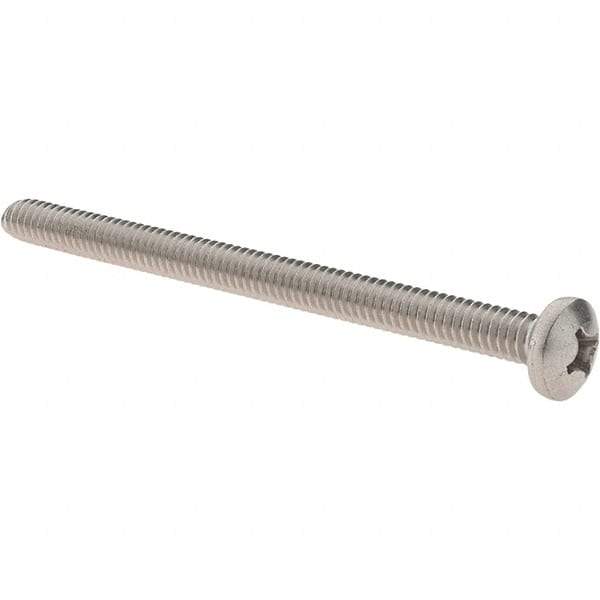 Value Collection - 1/4-20 UNC, 3-1/2" Length Under Head Phillips Drive Machine Screw - Pan Head, Grade 18-8 Stainless Steel, Uncoated, Without Washer - Americas Industrial Supply