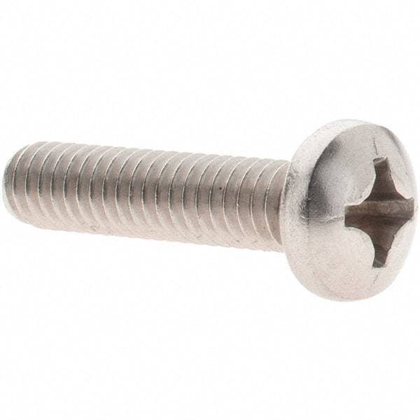 Value Collection - #12-24 UNC, 1" Length Under Head Phillips Drive Machine Screw - Pan Head, Grade 18-8 Stainless Steel, Uncoated, Without Washer - Americas Industrial Supply