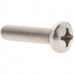 Value Collection - #12-24 UNC, 1" Length Under Head Phillips Drive Machine Screw - Pan Head, Grade 18-8 Stainless Steel, Uncoated, Without Washer - Americas Industrial Supply