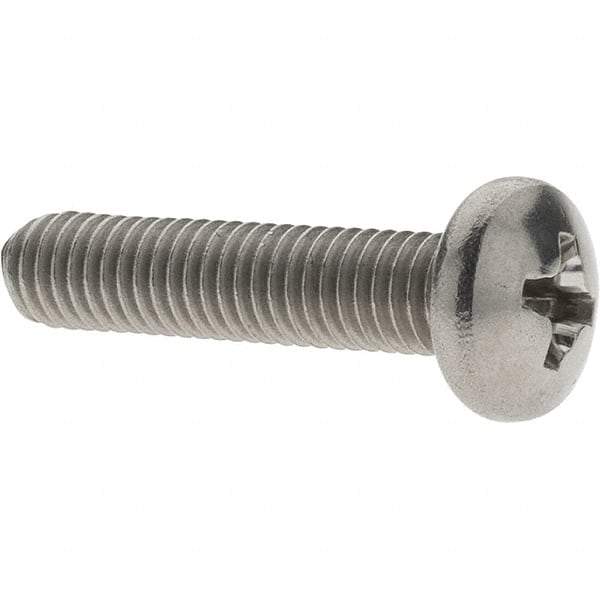Value Collection - #10-32 UNF, 7/8" Length Under Head Phillips Drive Machine Screw - Pan Head, Grade 18-8 Stainless Steel, Uncoated, Without Washer - Americas Industrial Supply