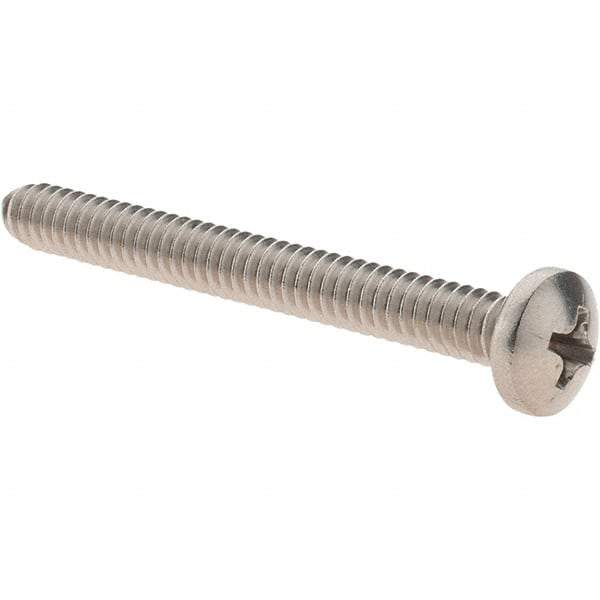 Value Collection - #10-24 UNC, 1-3/4" Length Under Head Phillips Drive Machine Screw - Pan Head, Grade 18-8 Stainless Steel, Uncoated, Without Washer - Americas Industrial Supply