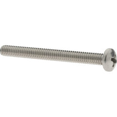 Value Collection - #8-32 UNC, 1-3/4" Length Under Head Phillips Drive Machine Screw - Pan Head, Grade 18-8 Stainless Steel, Uncoated, Without Washer - Americas Industrial Supply