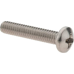 Value Collection - #8-32 UNC, 7/8" Length Under Head Phillips Drive Machine Screw - Pan Head, Grade 18-8 Stainless Steel, Uncoated, Without Washer - Americas Industrial Supply